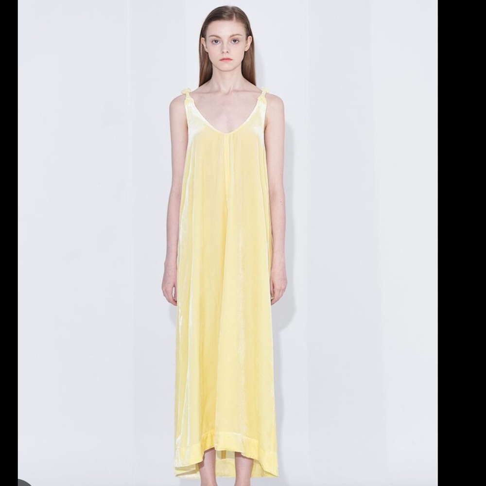 GANNI Yellow Slip Dress